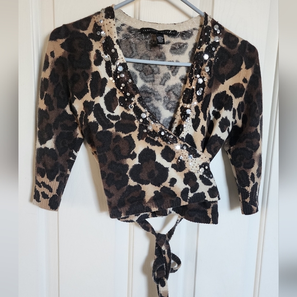 EUC- 100% cashmere Robert Rodriguez wrap cropped top - Picture 1 of 9